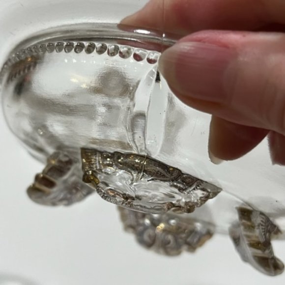 Antique Early  1900's EAPG Tarentum Glass Georgia Gem Footed butter & Sugar dish - Picture 6 of 9